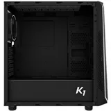 ZALMAN K1 Rev.B, ATX, BLACK, WINDOW, EDGE RGB DESIGN, 2x3.5", 2x2.5", 2xUSB2.0, 2xUSB3.0, FRONT 1x120mm, REAR 1x120mm ARGB