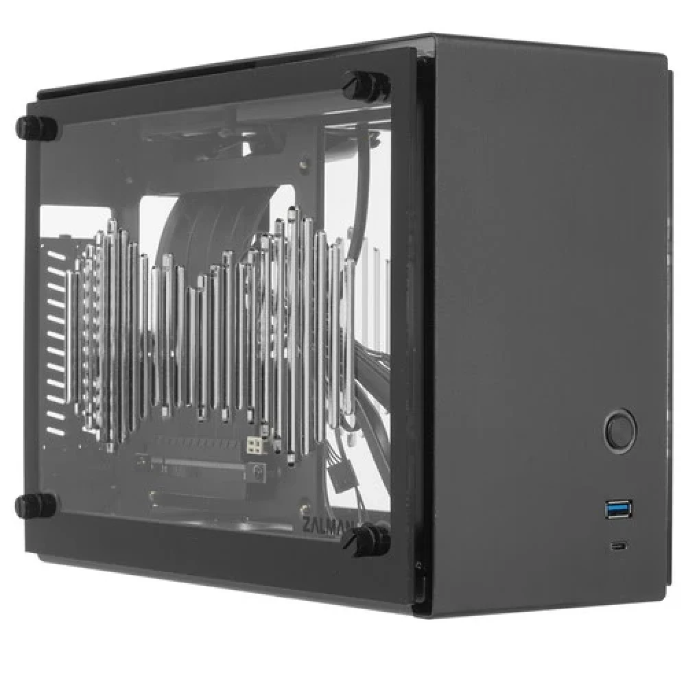 корпус ZALMAN M2 MINI, MITX, ALUMINIUM, GRAY, WINDOWx2, RISER CARD, 2x3.5", 3x2.5", 1xUSB3.0, 1xUSB3.1 TYPE-C, TOP 1x80mm