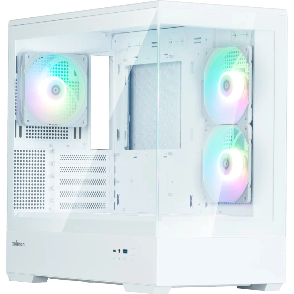 Корпус MiniTower Zalman P30 White V2 (mATX, без БП, ARGB, USB3.2 Type-A + USB3.2 Type-C) (Zalman P30 White V2)