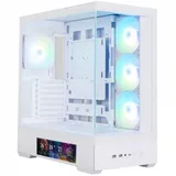 корпус ZALMAN P40 DS, ATX, WHITE, WINDOW, 9.1-inch LCD screen, 2xCombo(2.5” or 3.5”), 1x2.5”, 1xUSB TYPE-C, 2xUSB3.0, SIDE 3x120mm ARGB, REAR 1x120mm ARGB