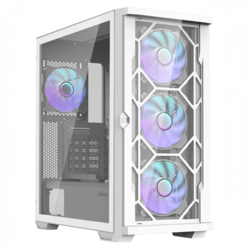 Компьютерный корпус, Zalman, Z10 DUO White, Mid Tower, E-ATX/ATX/mATX/Mini-ITX, USB 3.02, USB Type-C1, HD Audio/Mic, 4 вентилятора 120 мм с ARGB подсветкой, Высота процессорного кулера до 173 мм, Дл