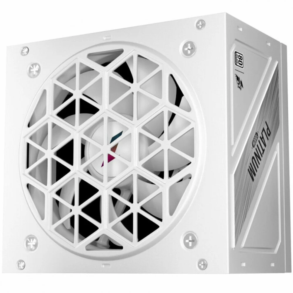Блок питания, 1STPLAYER, NGDP HA-1000BA3-WH, 1000W, ATX 3.0, APFC, PLATINUM, 20+4pin, 2*4+4pin, 12*Sata, 4*Molex, 4*PCI-E 6+2pin, 1*(16pin)12VHPWR, Modular, Вентилятор 12см, 140х150х86 мм, Белый