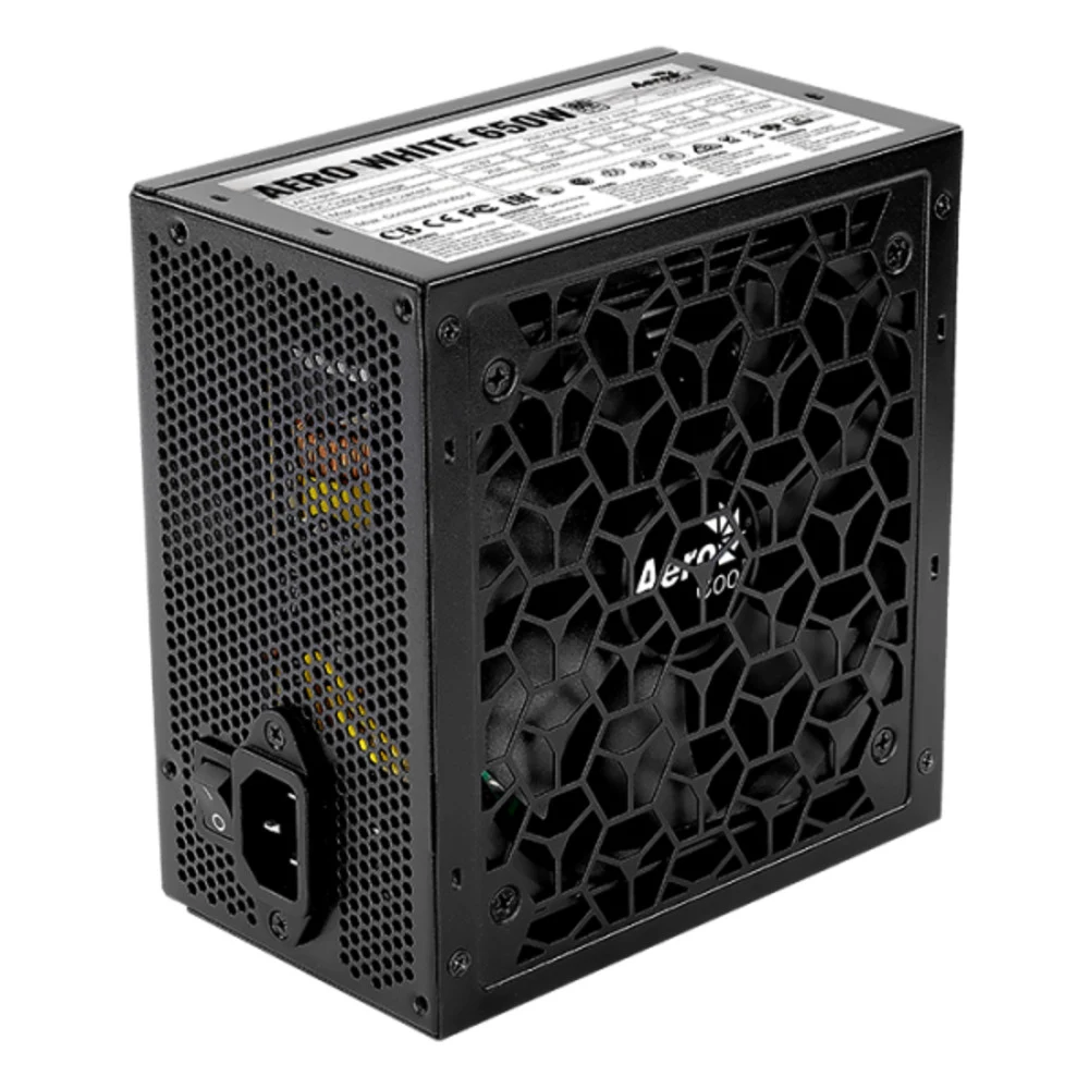 БП ATX 650W AeroCool Aero White 650, Plus, 20+4/20+4+8/24+4/24+8, 12cm, 1x6+2p PCI-E