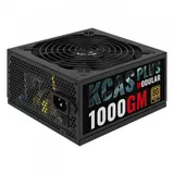 Блок питания, Aerocool, KCAS PLUS 1000GM, 1000W, ATX, Gold, APFC, 20+4 pin, 8pin, 4+4pin, 10*Sata, 6*Molex, 6*PCI-E 6+2 pin, Модульный, Вентилятор 14см, Кабель питания, Чёрный