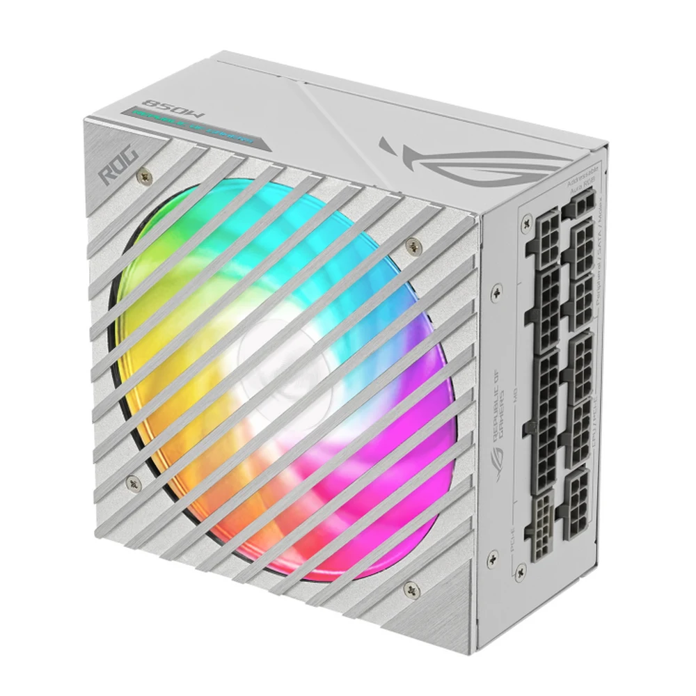 Блок питания ASUS ROG LOKI 850W Platinum White Edition Compact form factor, ATX 3.0, PCIe Gen 5.0 ready, Fully modular, 80 Plus Platinum, Axial-tech fan design, Dual ball fan bearings, 0dB Tech., AR