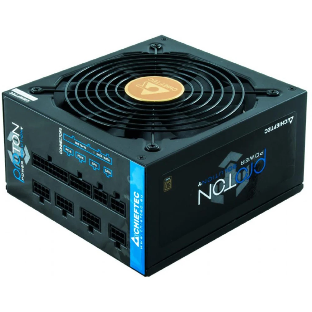 Блок питания, Chieftec, Proton BDF-1000C, 1000W, ATX, APFC, Bronze, Modular, 20+4pin, 4+4pin, 8pin, 9*Sata, 3*Molex, 6*PCI-E 6+2-pin, Вентилятор 14см, Черный