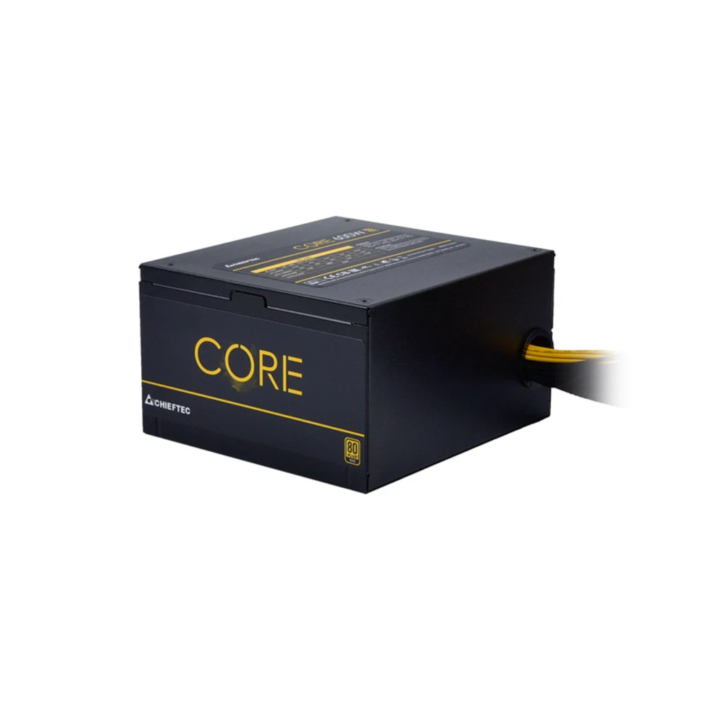 Блок питания, Chieftec, CORE BBS-600S, 600W, ATX, APFC, Gold, non-Modular, 20+4pin, 4+4pin, 6*Sata, 3*Molex, 2*PCIe 6+2-pin, Вентилятор 12см, Черный