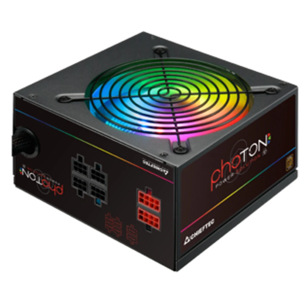 Блок питания, Chieftec, Photon CTG-750C-RGB, 750W, ATX, APFC, Semi Modular, 20+4pin, 4+4pin, 6*Sata, 4*Molex, 4*PCIe 6+2-pin, Вентилятор 12см RGB, Черный