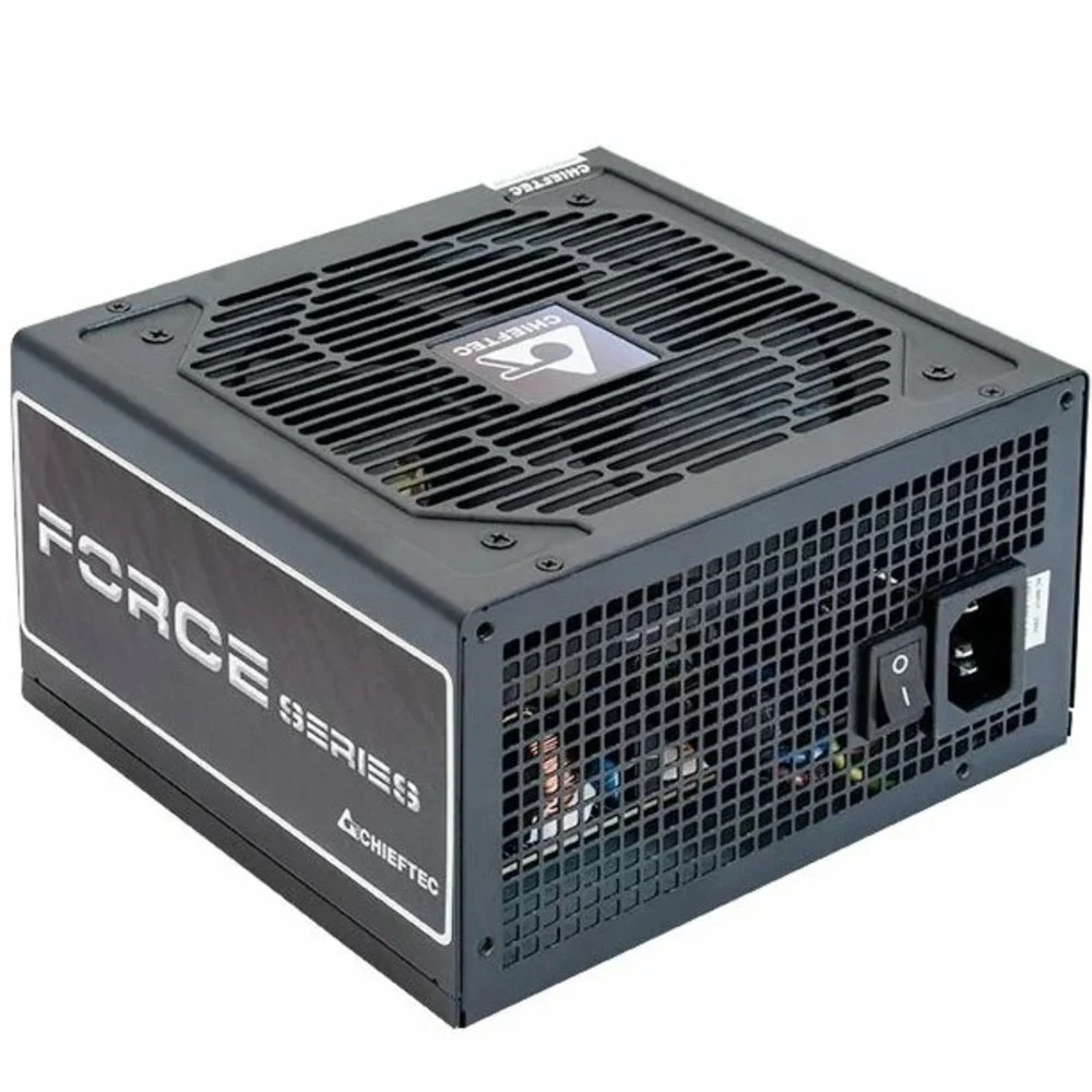 Блок питания, Chieftec, Force CPS-500S, 500W, ATX, APFC, Bronze, non-Modular, 20+4pin, 4+4pin, 4*Sata, 2*Molex, 2*PCIe 6+2-pin, Вентилятор 12см, Черный
