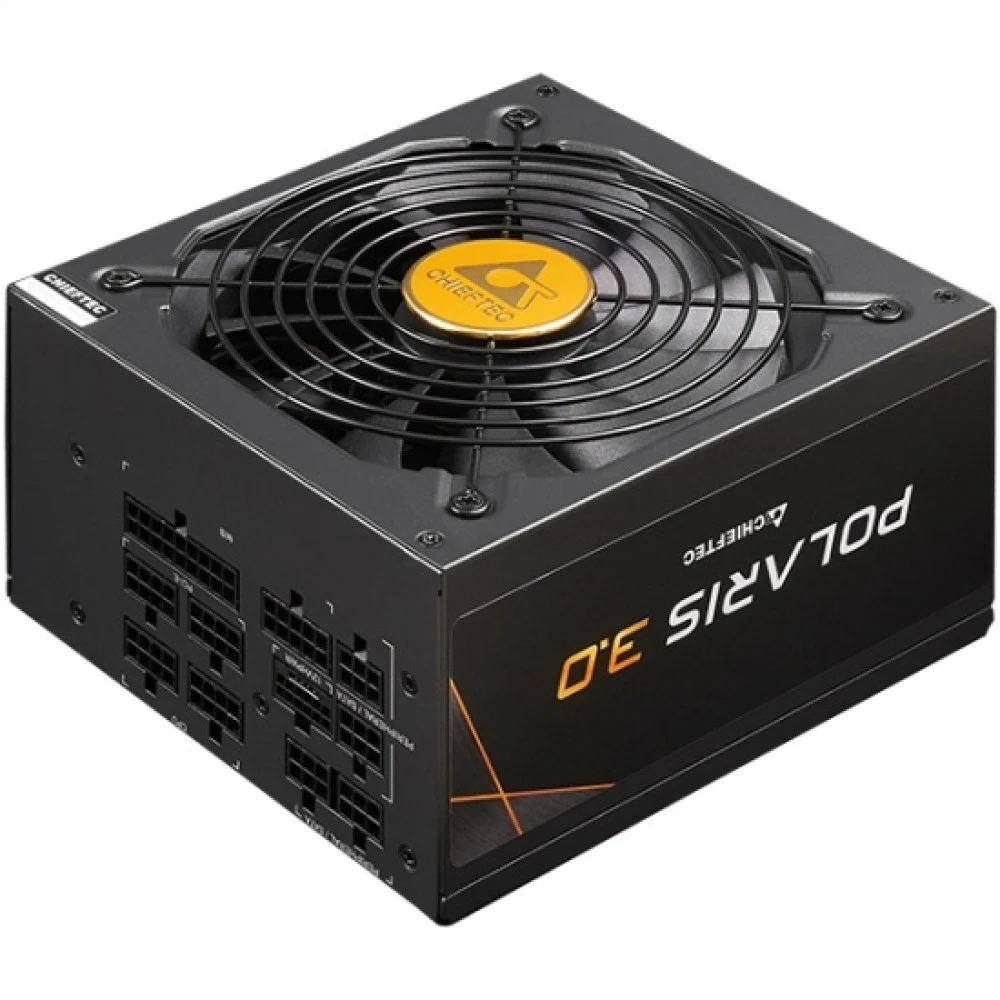 Блок питания, Chieftec, Polaris 3.0 PPS-850FC-A3, 850W, ATX 3.0, Gold, Modular, 20+4pin, 2*4+4pin, 12*Sata, 4*Molex, 2*PCIe 6+2-pin, 12VHPWR, Вентилятор 13.5 см FDB, Черный