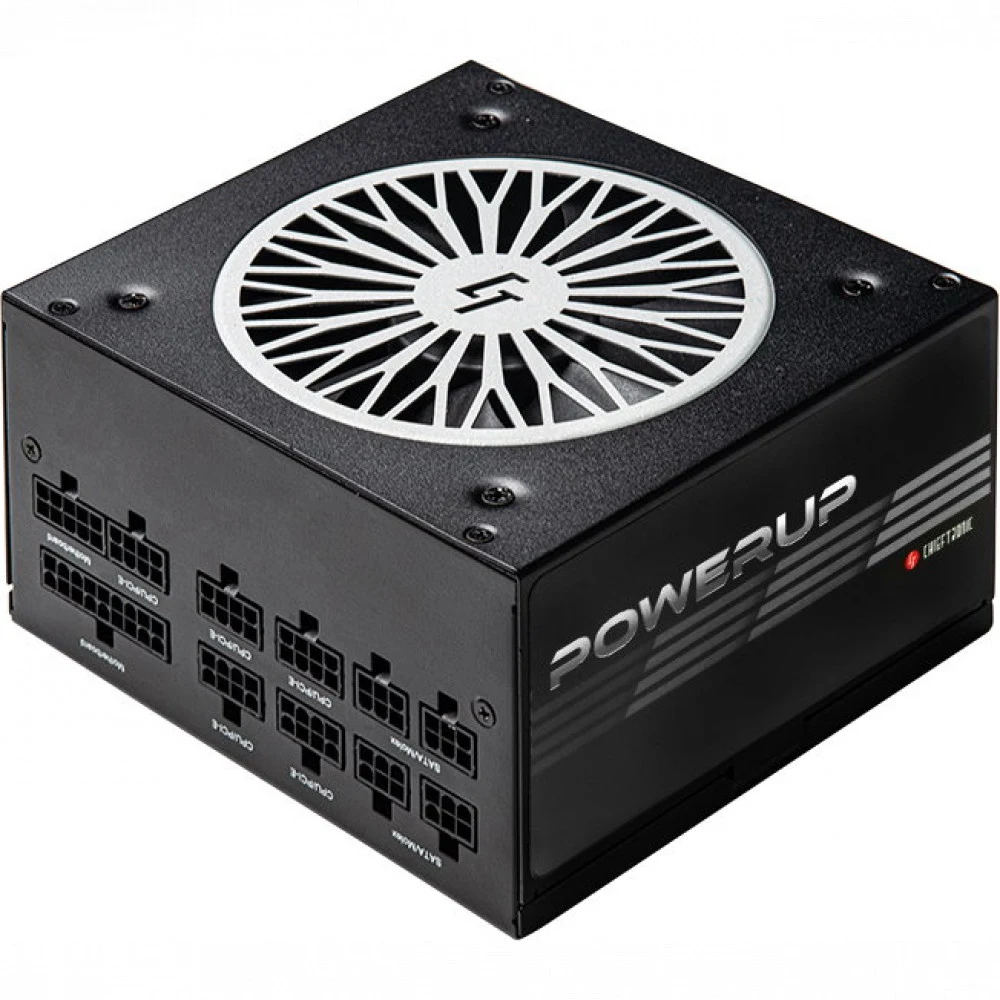 Блок питания, Chieftec, PowerUp GPX-850FC, 850W, ATX, APFC, Gold, Modular, 20+4pin, 2*4+4pin, 9*Sata, 3*Molex, 6*PCI-E 6+2-pin, Вентилятор 12см, Черный
