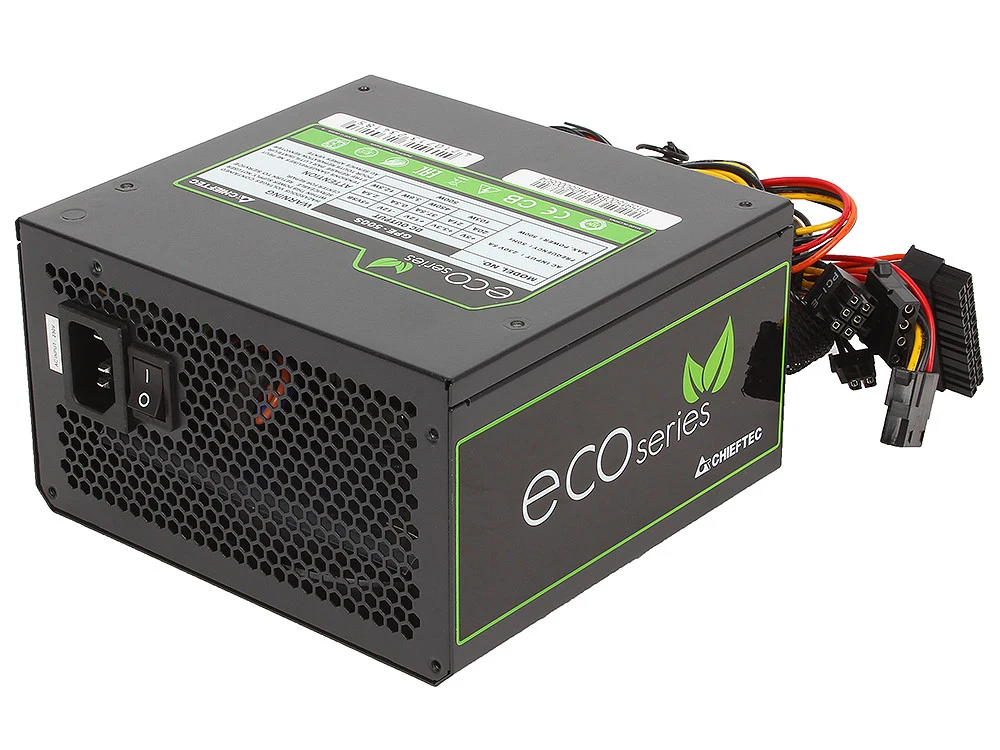 Chieftec PSU GPE-500S 500W ECO ATX2.3/EPS12V 230V CabMan RT 85%+ 12cm Fan Active PFC Fix:24pin ATX, 4pin 12V Mod:1x8(6+2)p,2x(SATAx2),2xMolex