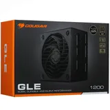 Блок питания, Cougar, GLE 1200, 1200W, ATX 3.1, APFC, GOLD, 20+4 pin, 2*4+4pin, 12*Sata, 4*Molex, 6*PCI-E 6+2 pin, 12V-2X6, Вентилятор 13,5 см, Модульный, Кабель питания, Чёрный