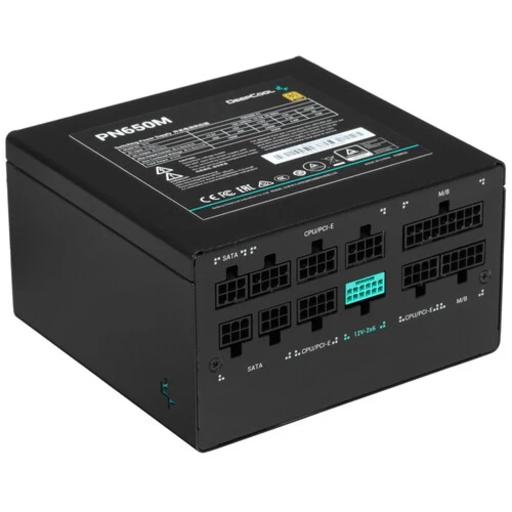 Блок питания, GamerStorm, PN650М R-PN650M-FC0B-WGEU, 650W, ATX 3.0, Gold, APFC, 20+4 pin, 2*4+4pin, 8*Sata, 2*Molex, 3*PCI-E 6+2 pin, 1*(16Pin)12VHPWR, Модульный, Вентилятор 12см, Кабель питания, Чё