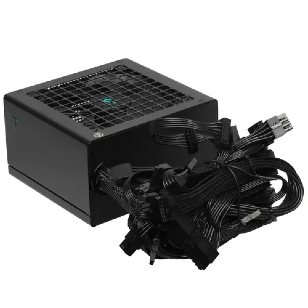 Блок питания, Deepcool, PN850D R-PN750D-FC0B-EU, 850W, ATX 3.0, Gold, APFC, 20+4 pin, 2*4+4pin, 8*Sata, 2*Molex, 3*PCI-E 6+2 pin, 1*(16Pin)12VHPWR, Вентилятор 12см, Кабель питания, Чёрный