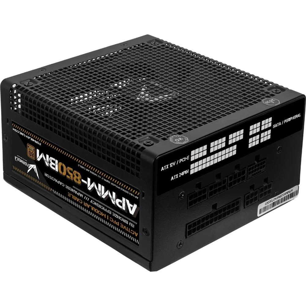 Блок питания Formula (Aerocool) APMM-850BM, 850W, Ret, ATX3.1/PCIe 5, 80+Bronze, Cabel Manag., Japanese Cap., 14cm fan