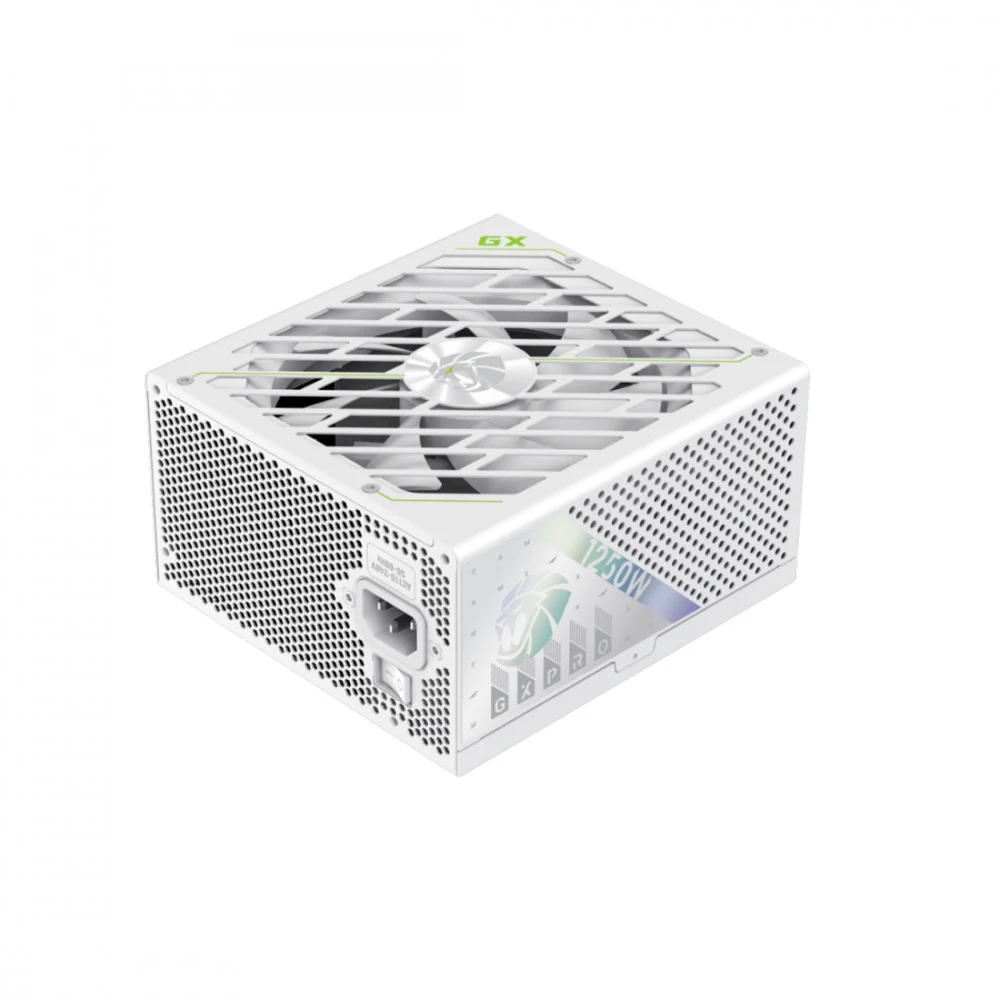 Блок питания, Gamemax, GX PRO 1250G WH, 2121-1250B0026, 1250W, Gold, ATX3.1, APFC, 20+4 pin, 1*4+4pin, 5*Sata, 3*Molex, 2*PCI-E 6+2 pin, 1*PCI-E 12+4pin, Modular, Вентилятор 13,5см, 160*150*85 см, Б