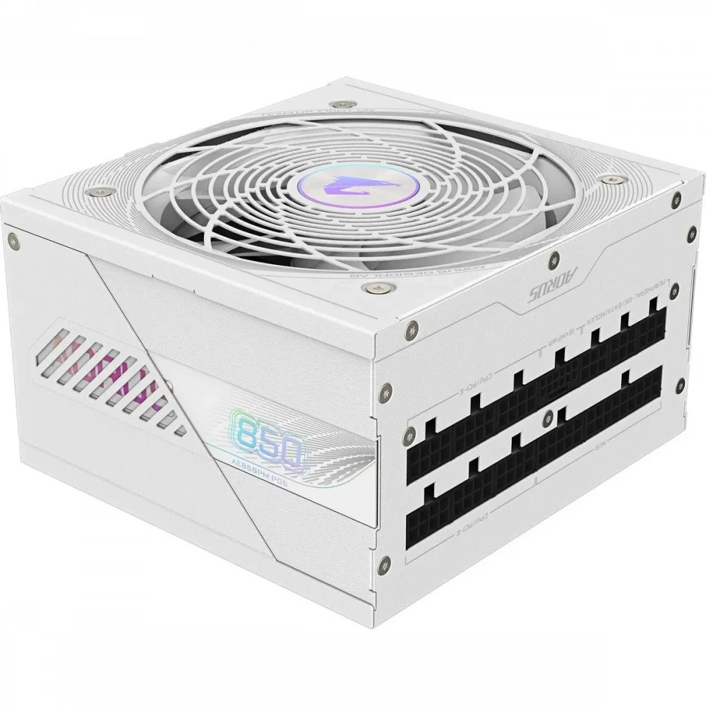 Блок питания, Gigabyte, AORUS ELITE P850W 80+ Platinum Modular PCIe 5.0 ICE (GP-AE850PM PG5 ICE), 850W, 80 PLUS Platinum, ATX, APFC, 20+4 pin, 2*4+4pin, 8*Sata, 4*Molex, 6*PCI-E 6+2 pin, 1*PCI-E 16