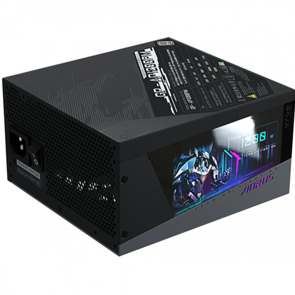 Модульный Блок Питания Gigabyte AORUS P1200W 80+ PLATINUM, with APFC, 140mm Double ball bearing Fan, BOX