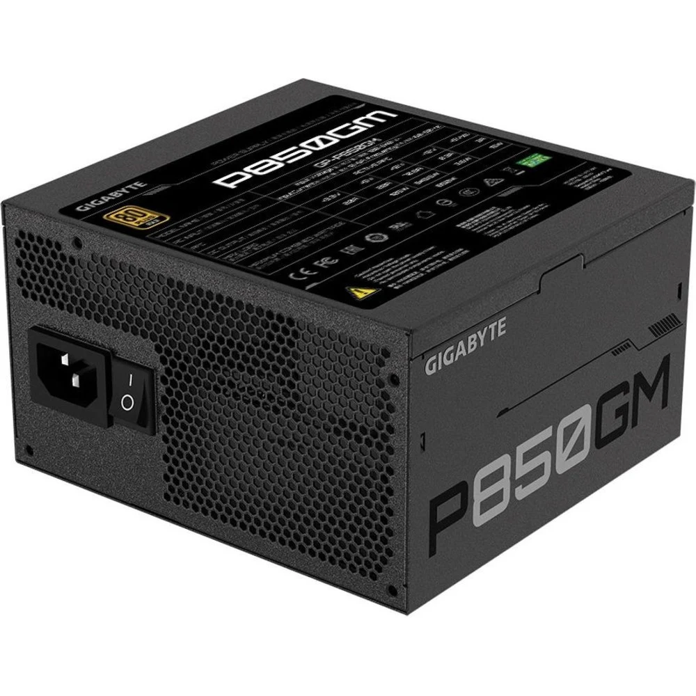 Блок питания Gigabyte ATX 850W GP-P850GM 80+ gold (24+4+4pin) APFC 120mm fan 8xSATA Cab Manag RTL