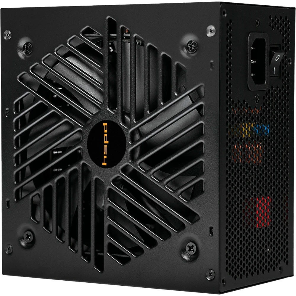 Блок питания/ Power Supply HSPD, 750W 80+ Gold (ATX, 3.1, PCIe 5.1, Full modular, 1x24(20+4)pin 600mm, 2xCPU 8(4+4)pin 700mm, 2xPCIe*2 8(6+2)pin 550+150mm, 1x12V(2x6) 12+4pin 600W 550mm 2xSATA*3 500