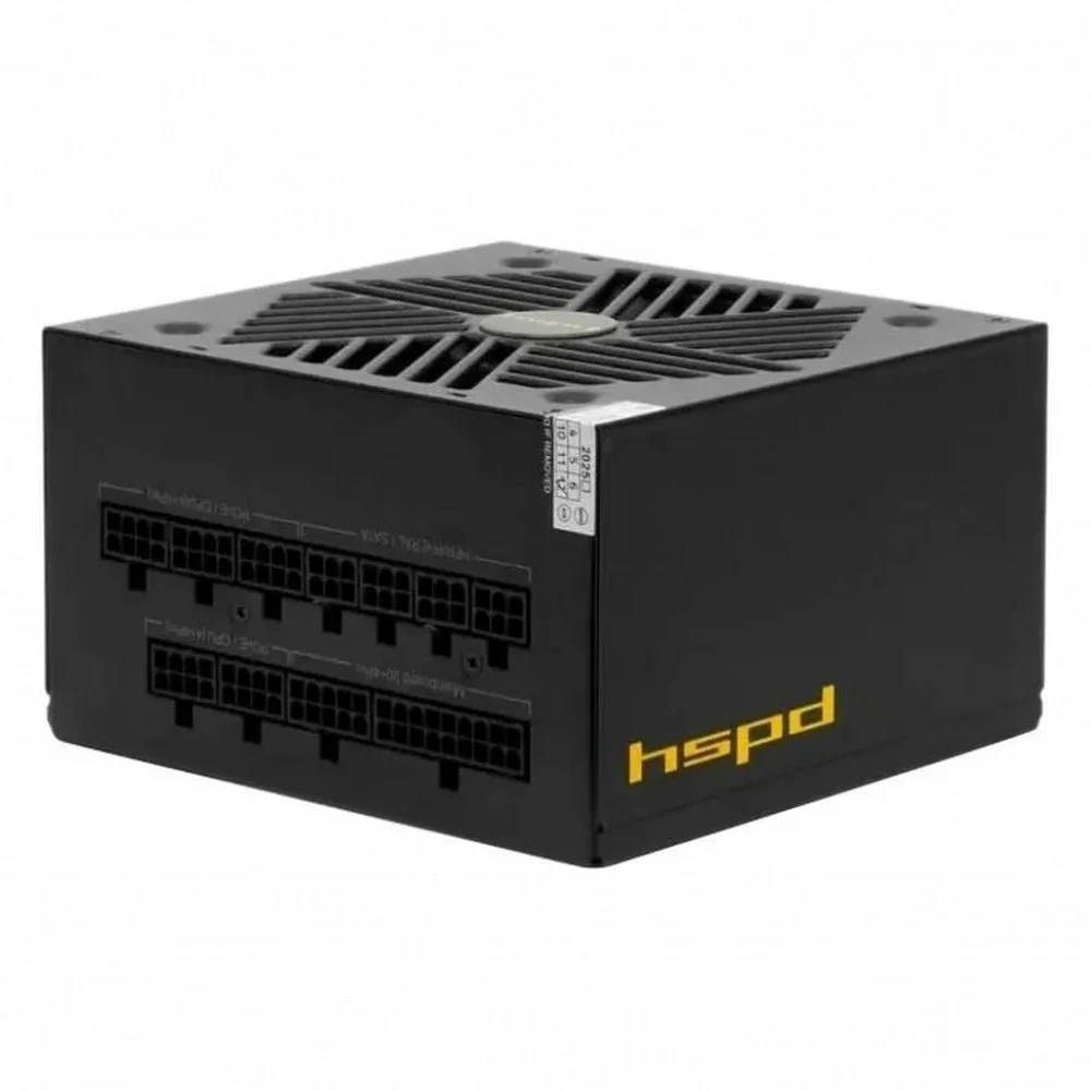 Блок питания/ Power Supply HSPD, 850W 80+ Gold (ATX, 2.52, Full modular, 1x24(20+4)pin 600mm, 2xCPU 8(4+4)pin 700mm, 2xPCIe*2 8(6+2)pin 600+150mm, 2xSATA*3 500+150+150mm, 1xMOLEX*3 500+150+150mm , A