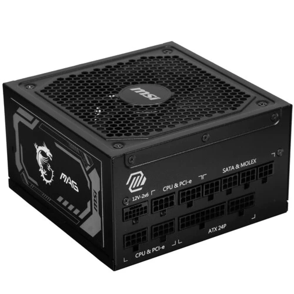 Блок питания MSI MAG A1000GL PCIE5, 1000W, Active PFC, 80+ GOLD, Full Modular, Поддержка видеокарт Nvidia® GeForce RTXTM серии 40, MAG A1000GL PCIE5