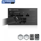 Блоки питания/ Power Supply Raijintek AMPERE II 1000, 1000W 80+ Platinum (ATX, 3.1, PCIe 5.1, Full-modular, 1x24(20+4)pin, 2x4+4-pin CPU, 3x6+2-pin PCIe, 1x12V(2x6), 10xSATA3, 5xMolex, Active, 120x1