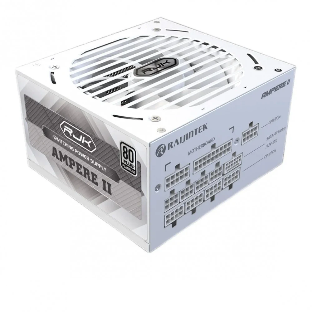 Блоки питания/ Power Supply Raijintek AMPERE II 850, 850W 80+ Platinum (ATX, 3.1, PCIe 5.1, Full-modular, 1x24(20+4)pin, 2x4+4-pin CPU, 3x6+2-pin PCIe, 1x12V(2x6), 10xSATA3, 5xMolex, Active, 120x120