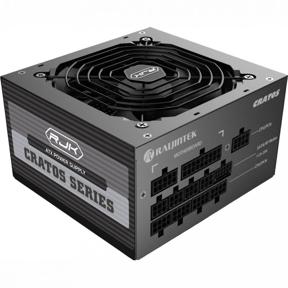 Блоки питания/ Power Supply Raijintek CRATOS 1000, 1000W 80+ Gold (ATX, 3.1, PCIe 5.1, Full-modular, 1x24(20+4)pin, 2x4+4-pin CPU, 4x6+2-pin PCIe, 1x12V(2x6), 8xSATA3, 4xMolex, Active, 120x120mm, 15
