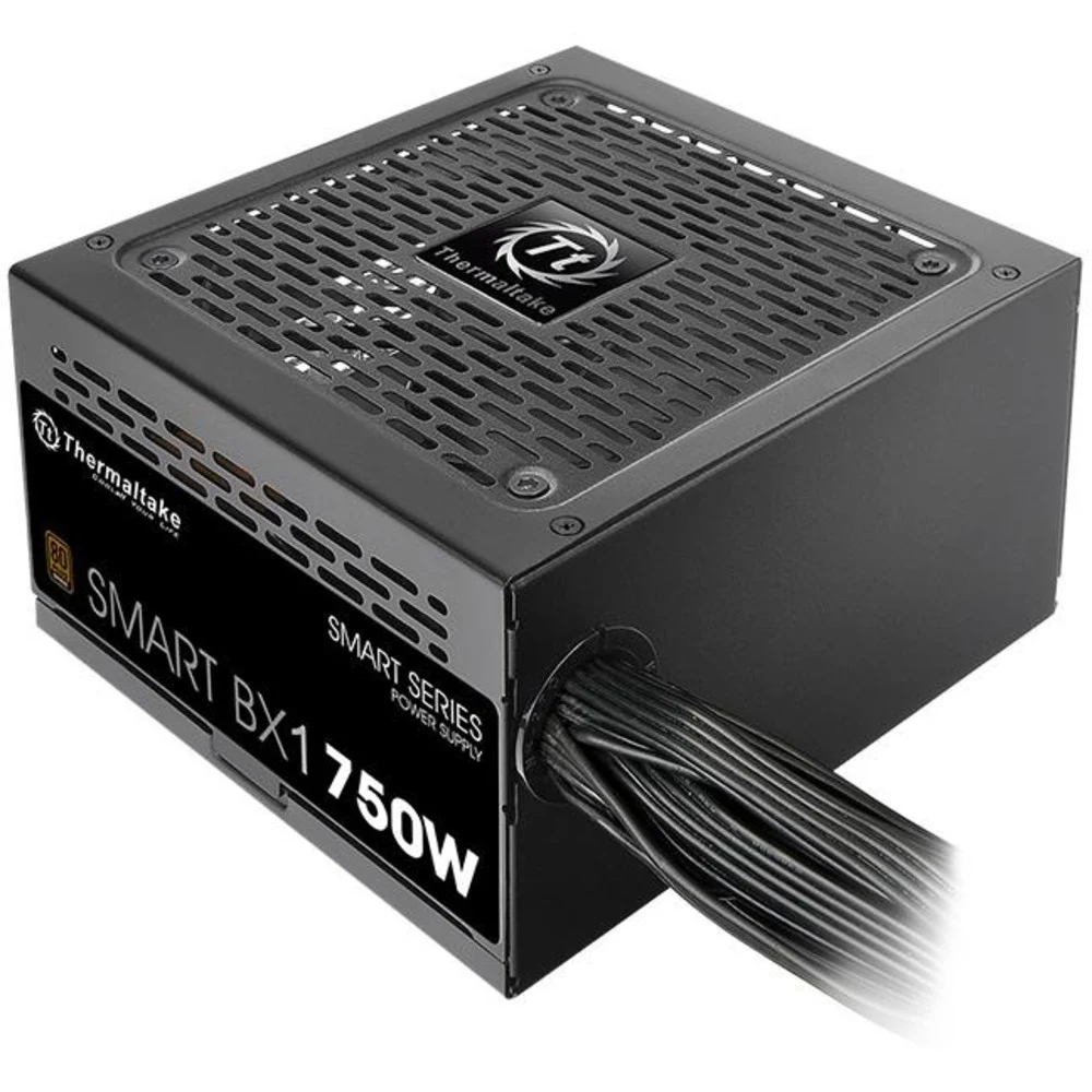 Блок питания, Thermaltake, Smart BX1 750W, PS-SPD-0750NNSABE-1, 750W, ATX, Bronze, APFC, 20+4 pin, 4+4pin, 8*Sata, 4*Molex, 4*PCI-E 6+2 pin, FDD, Non-modular, Вентилятор 12 см, 150х86х140мм, Чёрный