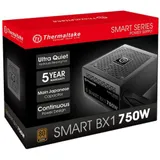 Блок питания, Thermaltake, Smart BX1 750W, PS-SPD-0750NNSABE-1, 750W, ATX, 80 Plus Bronze, APFC, 20+4 pin, 4+4pin, 9*Sata, 6*Molex, 1*FDD, 4*PCI-E 6+2 pin, Вентилятор 12 см, Кабель питания, Чёрный