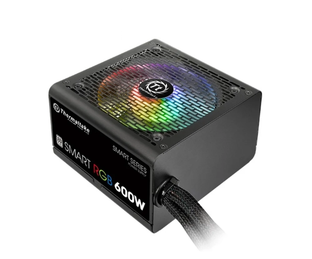 Блок питания Thermaltake Smart RGB 600W Блок питания, Thermaltake, Smart RGB 600W (PS-SPR-0600NHSAWE-1), 600W, ATX, 80 Plus, APFC, 20+4 pin, 4+4pin, 7*Sata, 4*Molex, 1*FDD, 4*PCI-E 6+2 pin, Вентилят