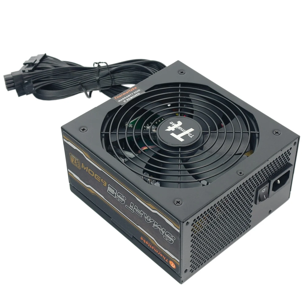 Блок питания, Thermaltake, Smart SE 630W, SPS-630MPCBEU, 630W, ATX, 80 Plus, APFC, 20+4 pin, 4+4pin, 15*Sata, 3*Molex, 1*FDD, 2*PCI-E 6+2 pin, Вентилятор 14 см, Кабель питания, Чёрный