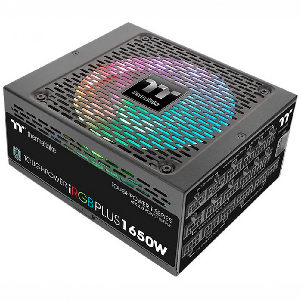 Блок питания, Thermaltake, Toughpower i 1650W Titanium, PS-TPI-1650F3FDTE-1, 1650W, ATX, 20+4 pin, 8*PCI-E 6+2 pin, 4*PCI-E 12+4 pin, 12*SATA, 2*4+4 pin, 150x86x180 мм, черный