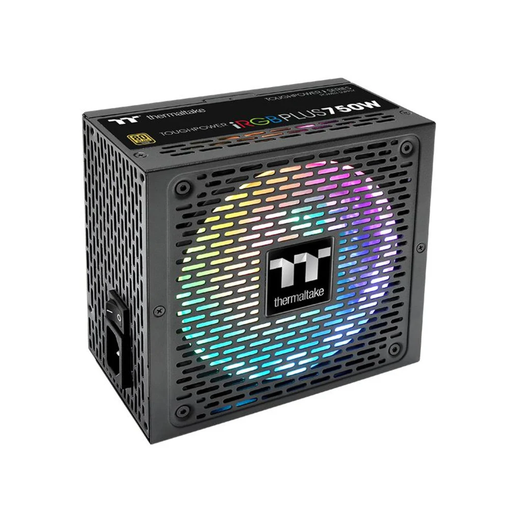 Блок питания, Thermaltake, Toughpower iRGB 750W, PS-TPI-0750F3FDGE-1, 750W, ATX, Gold, APFC, 20+4 pin, 4+4pin, 9*Sata, 4*Molex, 4*PCI-E 6+2 pin, FDD, Modular, Вентилятор RGB 14 см, 150х86х160мм, Чёр
