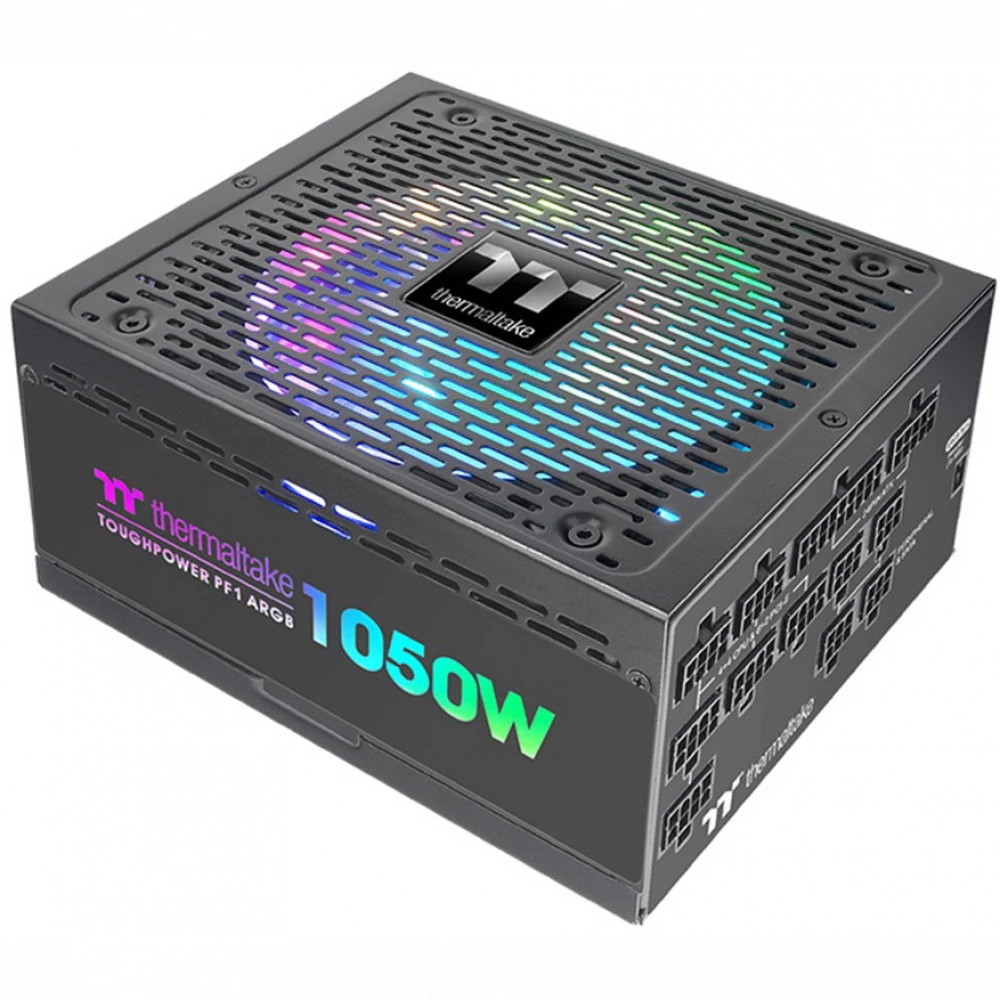 Блок питания, Thermaltake, Toughpower PF1 ARGB 1050W, PS-TPD-1050F3FAPE-1, 1050W, ATX, Platinum, APFC, 20+4 pin, 2*4+4pin, 12*Sata, 4*Molex, 8*PCI-E 6+2 pin, FDD, Modular, Вентилятор 14 см, 150х86х1