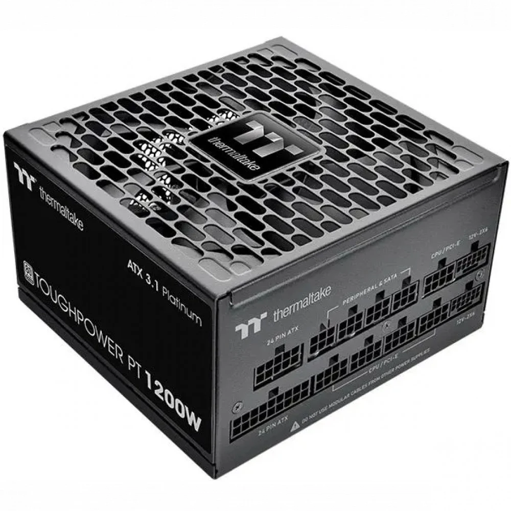 Блок питания, Thermaltake, Toughpower PT 1200W, PS-TPP-1200FNFAPE-1, 1200W, ATX, 20+4 pin, 4*PCI-E 6+2 pin, 1*PCI-E 12+4 pin, 6*SATA, 2*4+4 pin, 150x86x140 мм, черный