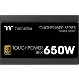 Блок питания, Thermaltake, Toughpower SFX 650W, PS-STP-0650FNFAGE-1, 650W, SFX, 80 Plus Gold, APFC, 24 pin, 4+4pin CPU, 6+2 PCI-E, 15*Sata, 4*Molex, Вентилятор 9 см, Кабель питания, Чёрный