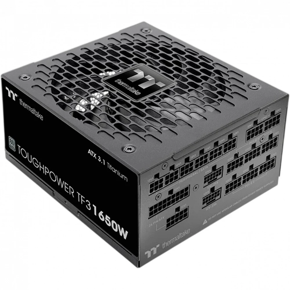 Блок питания, Thermaltake, Toughpower TF3 1650W, PS-TPD-1650FNFATE-1, 1650W, ATX, 20+4 pin, 2*PCI-E 6+2 pin, 1*PCI-E 12+4 pin, 4*SATA, 4+4 pin, 150x86x180 мм, черный