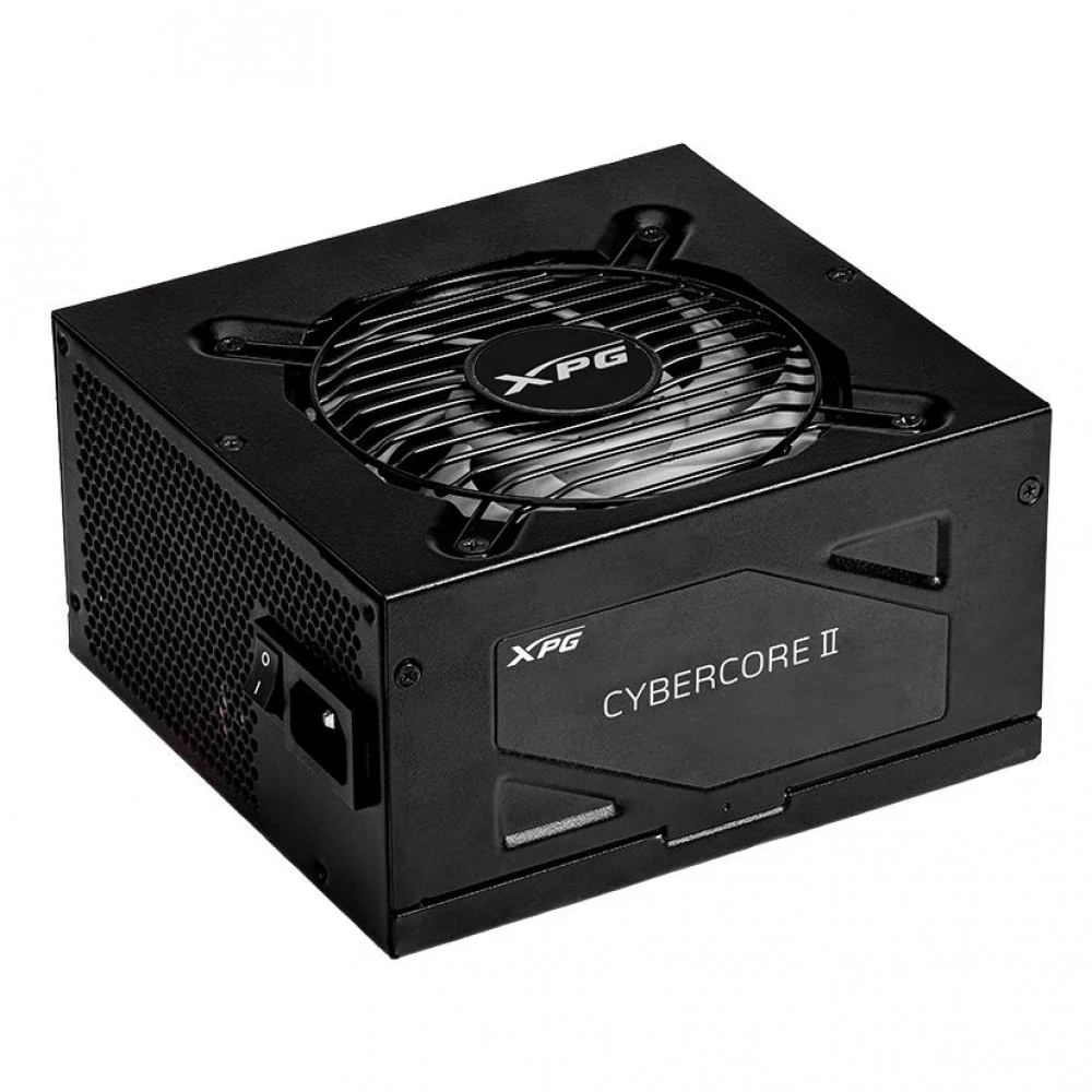 Блок питания, XPG, Cybercore II, CYBERCOREII1000P-BKCEU, 1000W, ATX, Platinum, APFC, 20+4 pin, 2*4+4 pin, 8*Sata, 4*Molex, 6*PCI-E 6+2 pin, 1*12VHPWR, Modular, Вентилятор 12 см, 160х86х150мм, Чёрный