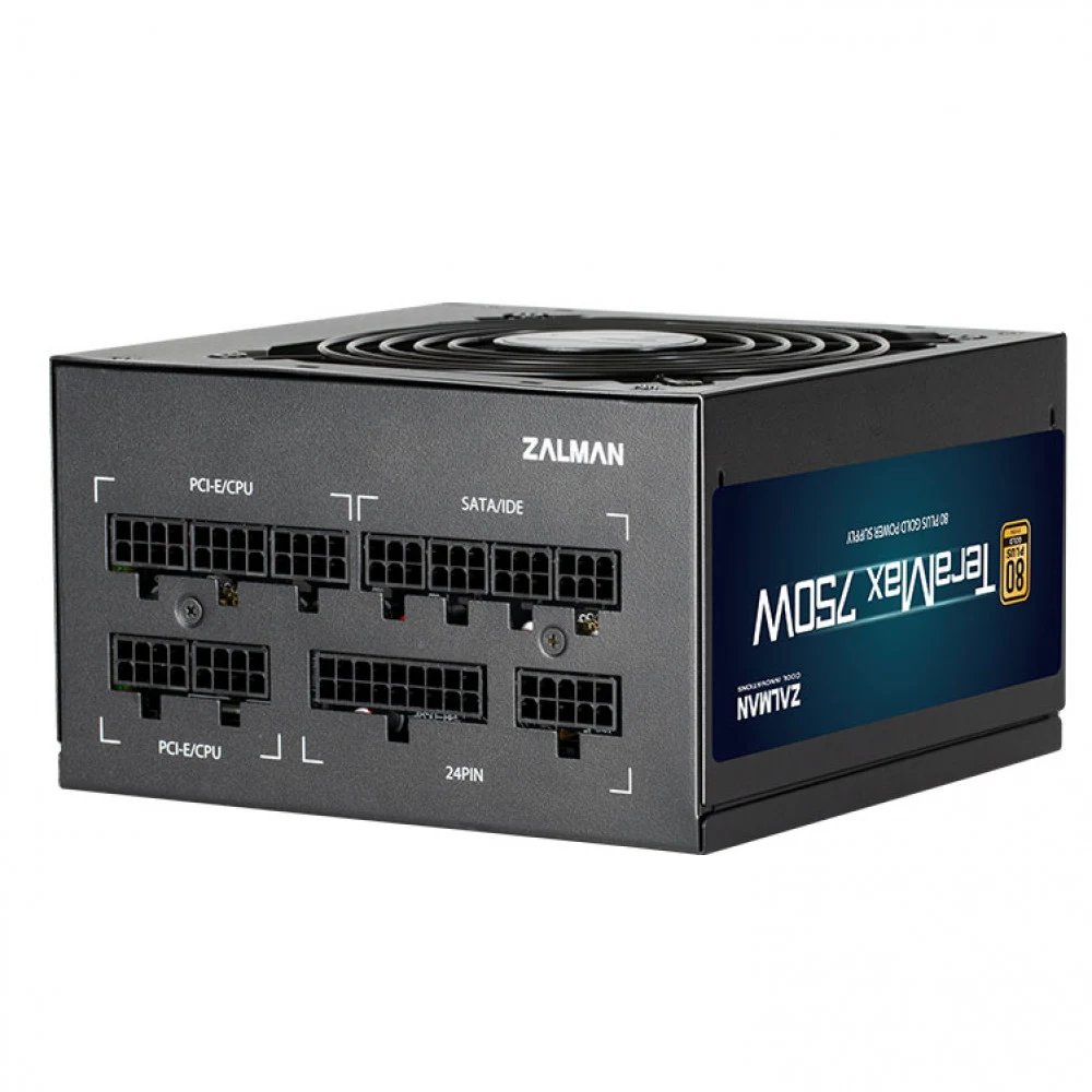 Блок питания Zalman TeraMax 750-TMX (750W), 100-240VAC, 90%, 80+ Gold, aPFC, 120мм, MB(18+10), 2xCPU