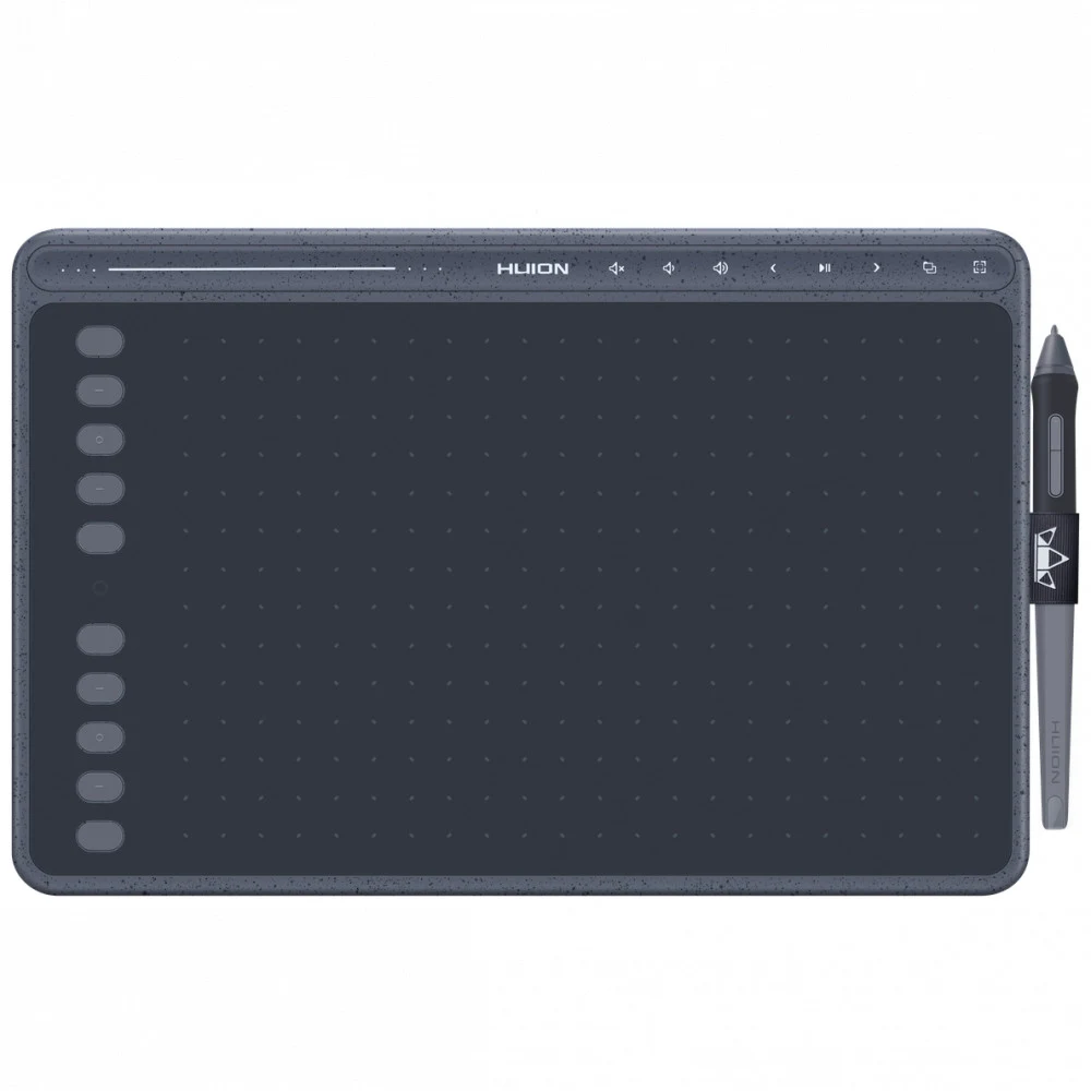 Графический планшет, Huion, HS611, Разрешение 5080 lpi, Чувствительность к нажатию 8192, Интерфейс USB-С, Рабочая область 258,4*161,5 мм. (10,1"x6,35"), Серый