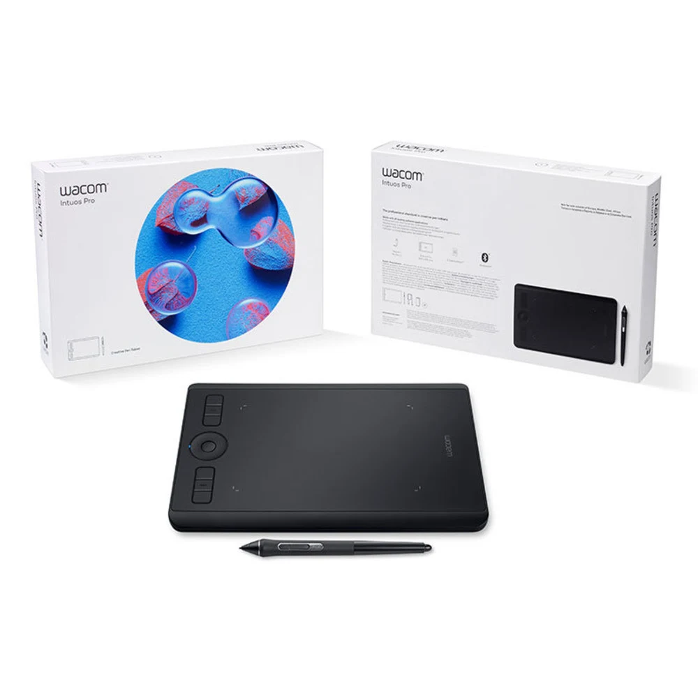 Графический планшет, Wacom, Intuos Pro Small EN/RU (PTH-460K0B), Разрешение 5080 lpi, Чувствительность к нажатию 2048, 6 программируемых клавиш, Размер 320,1x207,8x11,5 мм, Чёрный