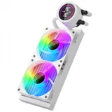 Кулер с водяным охлаждением, 1STPLAYER, TS4 240 WHITE, TS4-240-WH, intel 1151/1200/1700/1851 и amd AM4/AM5, TDP 250W, 2*120 мм, 600-2200 об/мин, 77 CFM, 36 dBA, Белый