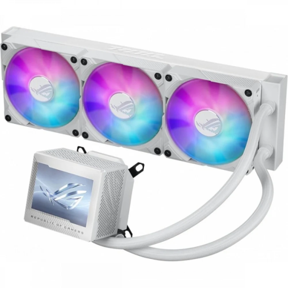 СЖО ASUS ROG Ryujin III 360 ARGB WHT Extreme, Asetekapos s Emma Gen8 V2 Pump, magnetic ROG ARGB fans, LCD DISPLAY, WHITE,BOX