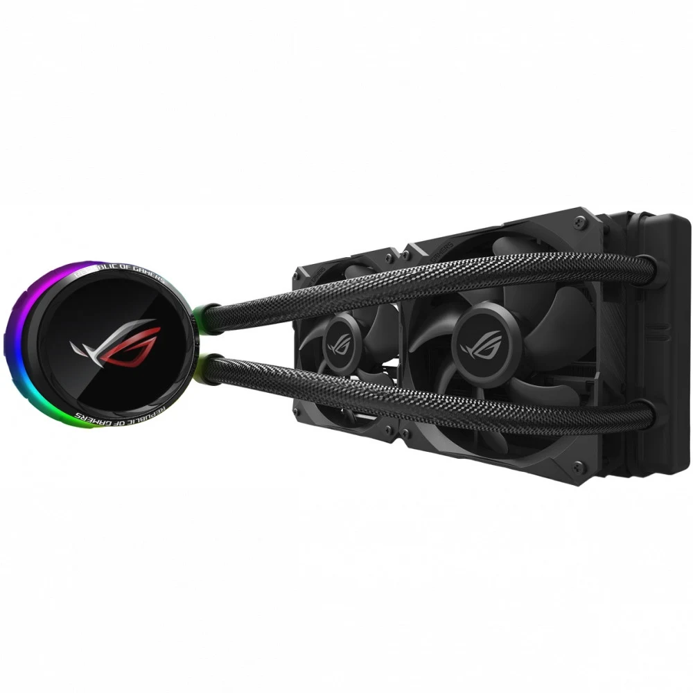 ASUS ROG RYUO 240 система водяного охлаждения процессора (Intel: LGA 115x,1366, 2011, 2011-3, 2066, AMD: AM4, TR4*, OLED-дисплей 1,77”, 240 mm вентилятор, 90RC0040-M0UAY0)
