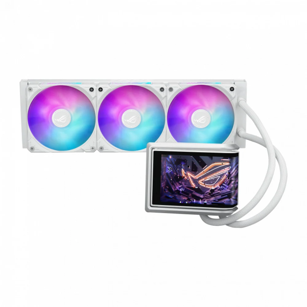 Водяное охлаждение CPU Asus ROG RYUO IV 360 ARGB WHT, 3x120mm, AMOLED-display, White