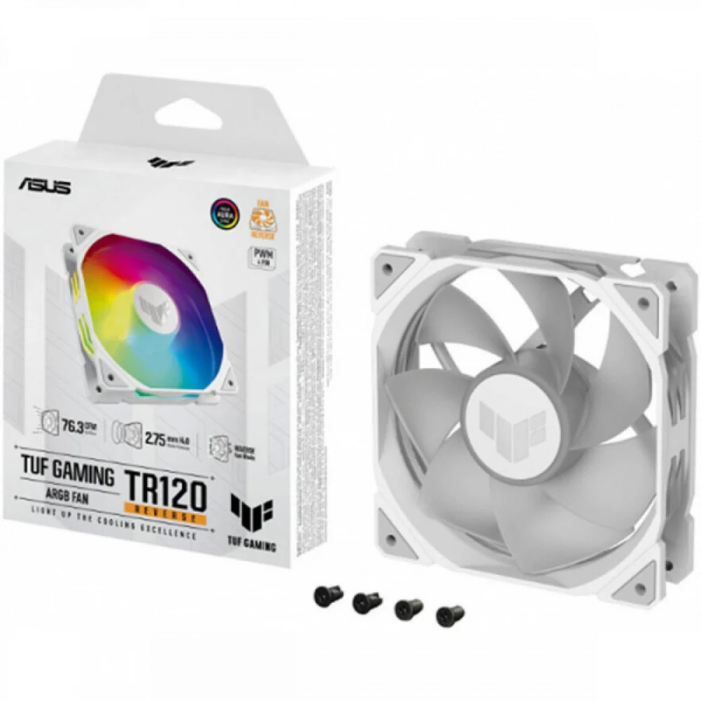 Комплект вентиляторов ASUS TUF GAMING TR120 ARGB REVERSE WHITE 3IN1