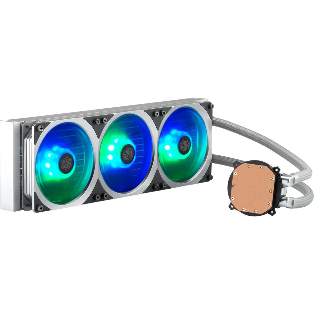 Водяное охлаждение для CPU CoolerMaster MasterLiquid ML360P Silver Edition ARGB 4-pin(PWM) 1800RPM 30dBA LGA1151/1150/1155/2066/2011/1366/AM4/AM3+/AM3/AM2+/AM2FM2+/FM2/FM1 MLY-D36M-A18PA-R1